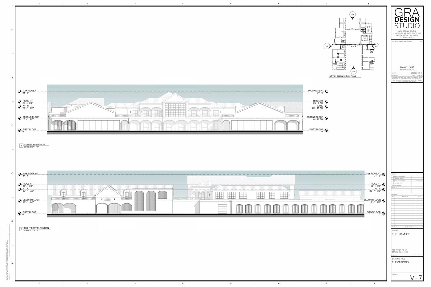 Street and east elevations